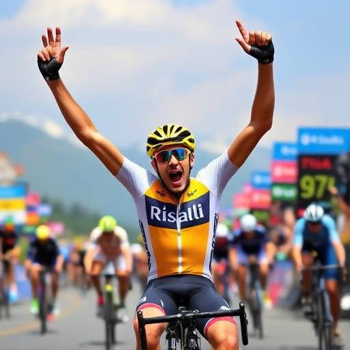 Vincenzo Nibali festeggia la vittoria di una tappa al Giro d'Italia
